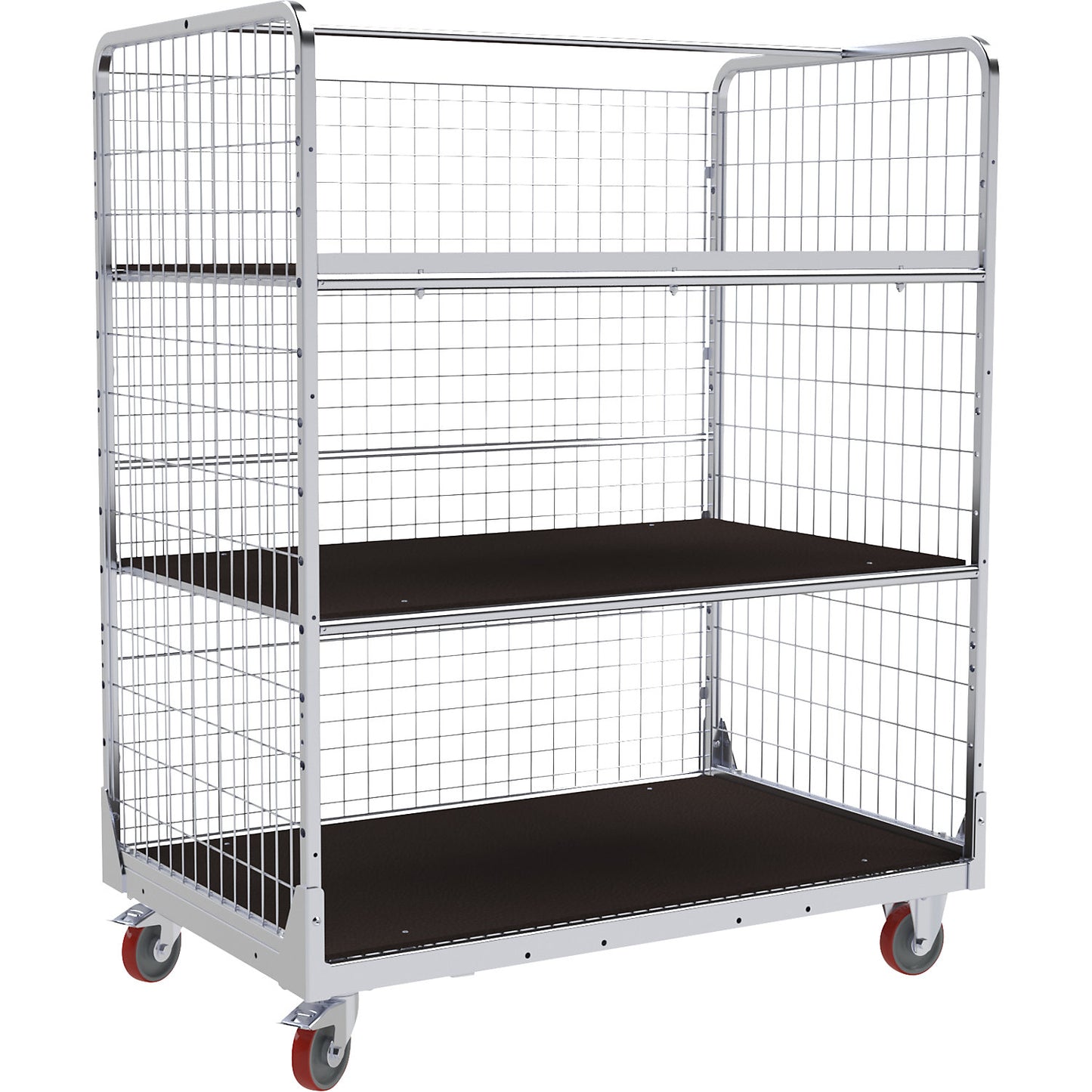 Order picking trolley, LxW 1300 x 800 mm, 3-sided.