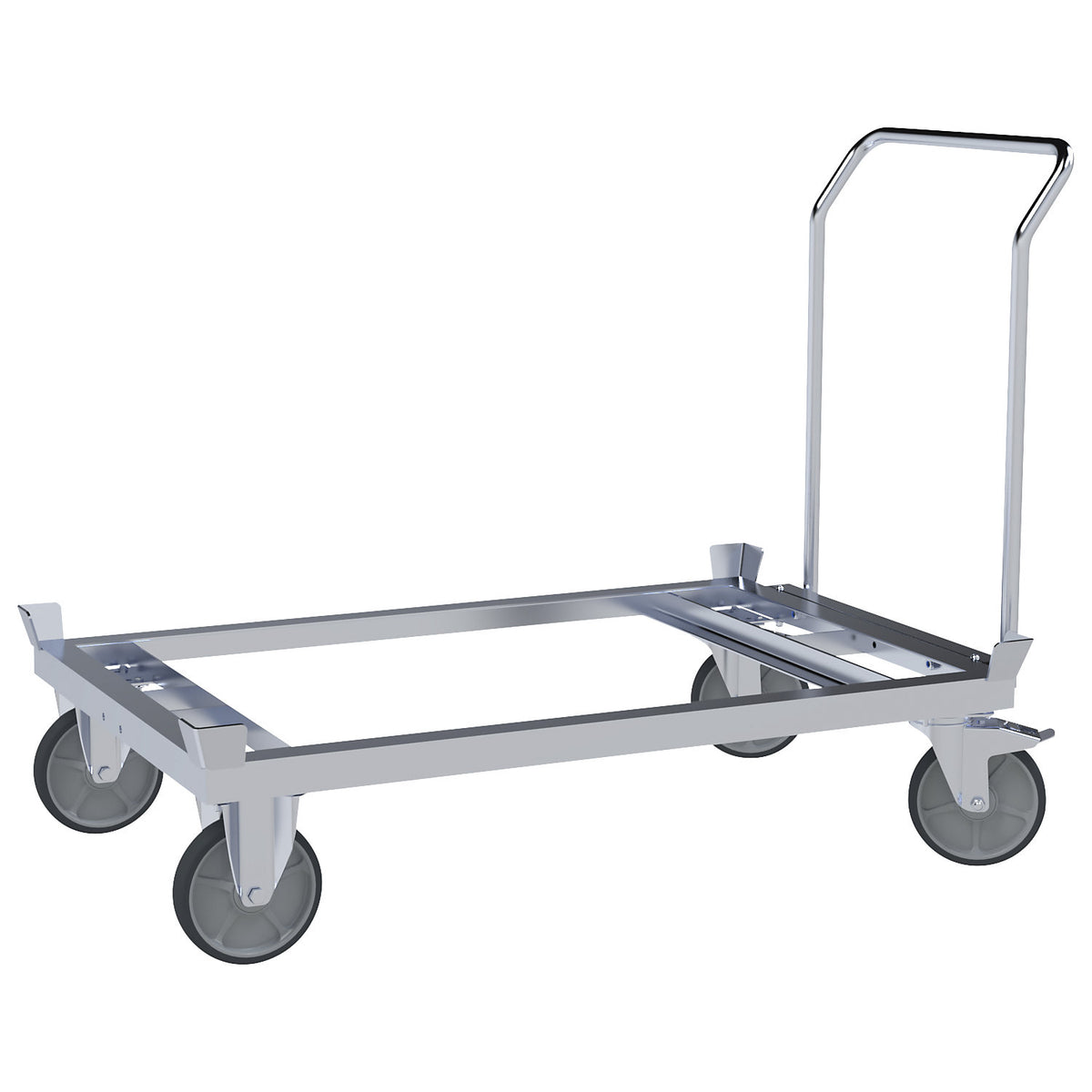 Pallet dolly, LxW 1200 x 800 mm, max. load 750 kg, TPE wheels.