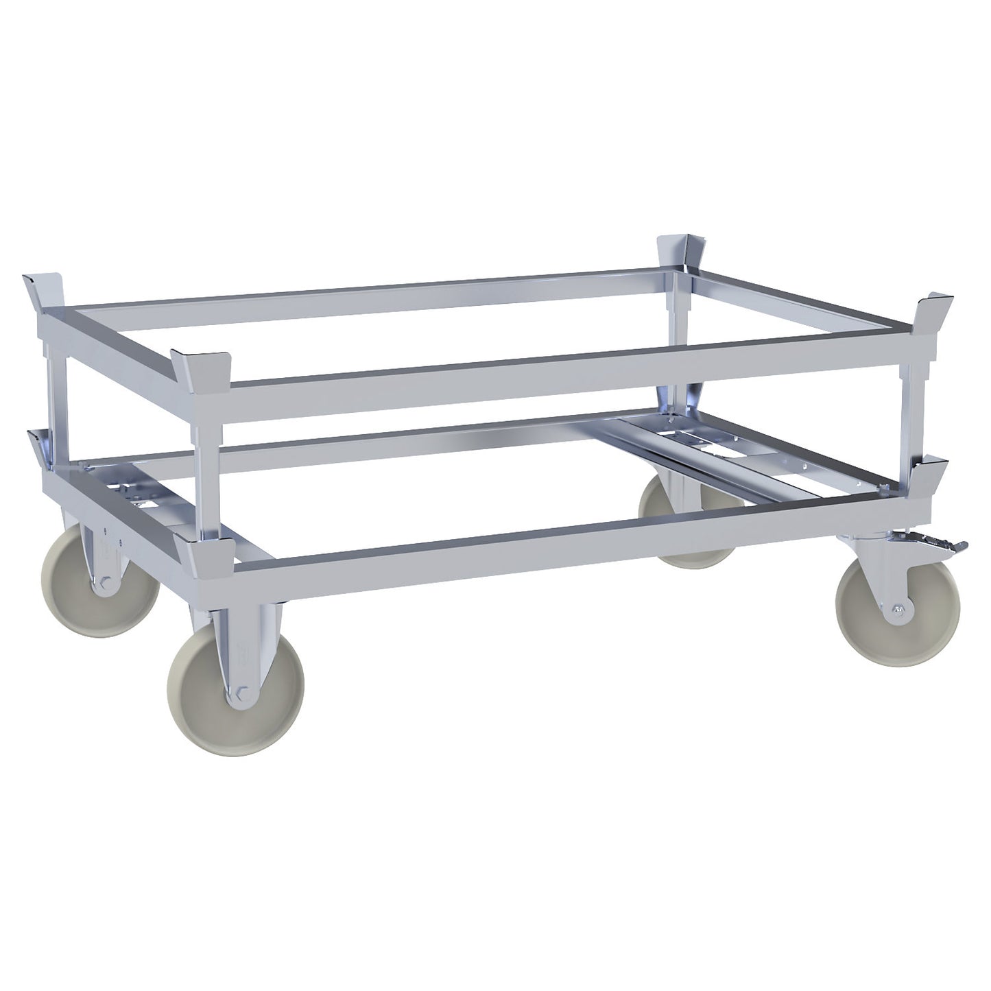 Pallet dolly, LxW 1200 x 800 mm, max. load 1200 kg, nylon wheels.
