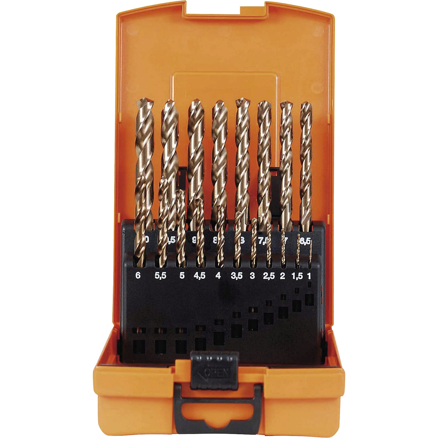 ECO HSS-Co 5% twist drill set, in plastic cassette, 19 parts.