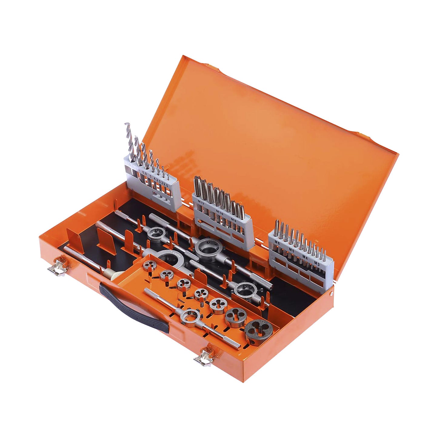 HSS-g thread cutter set, in metal magazine, 44 pieces.