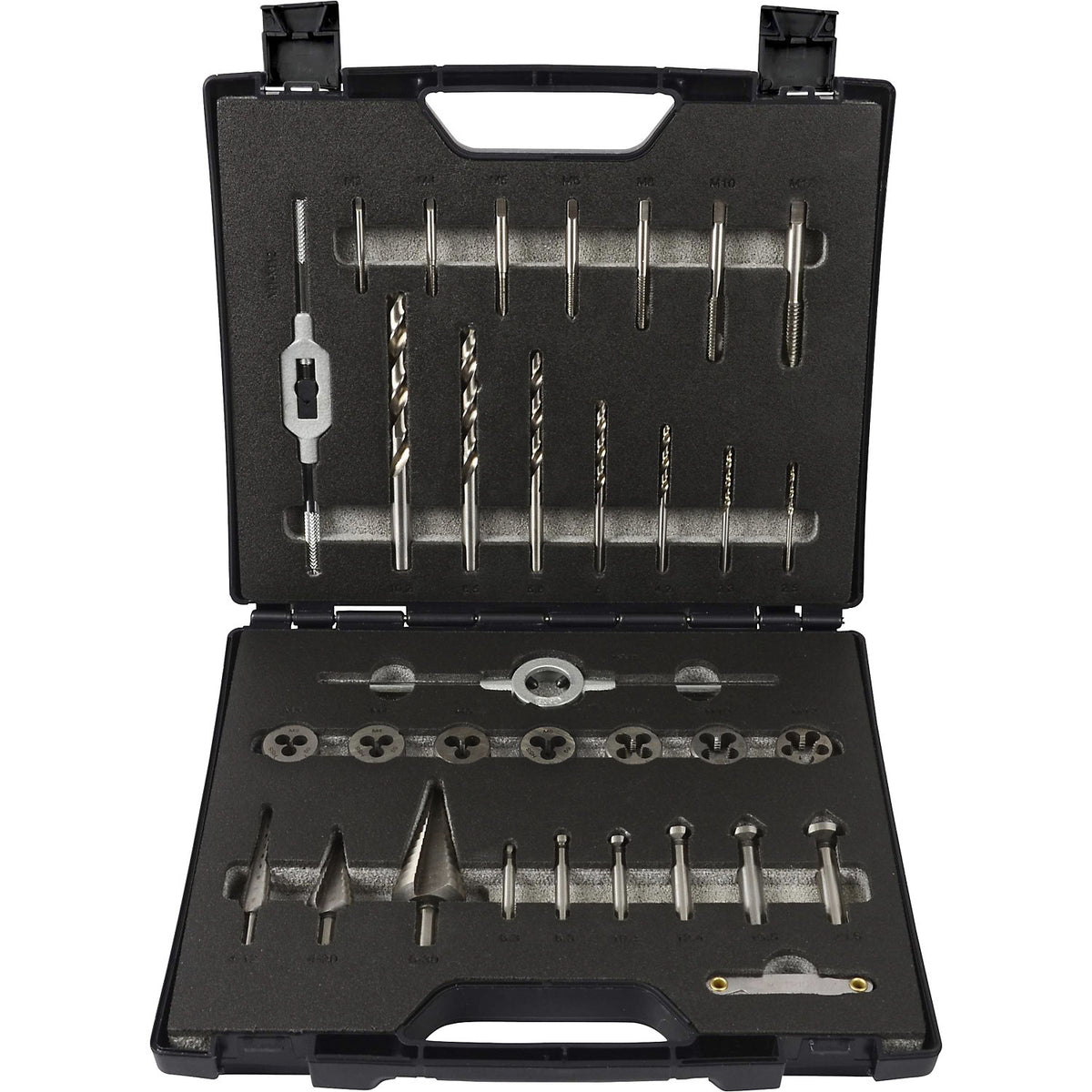 HSS-G metalworking set, in plastic case, 33 parts.