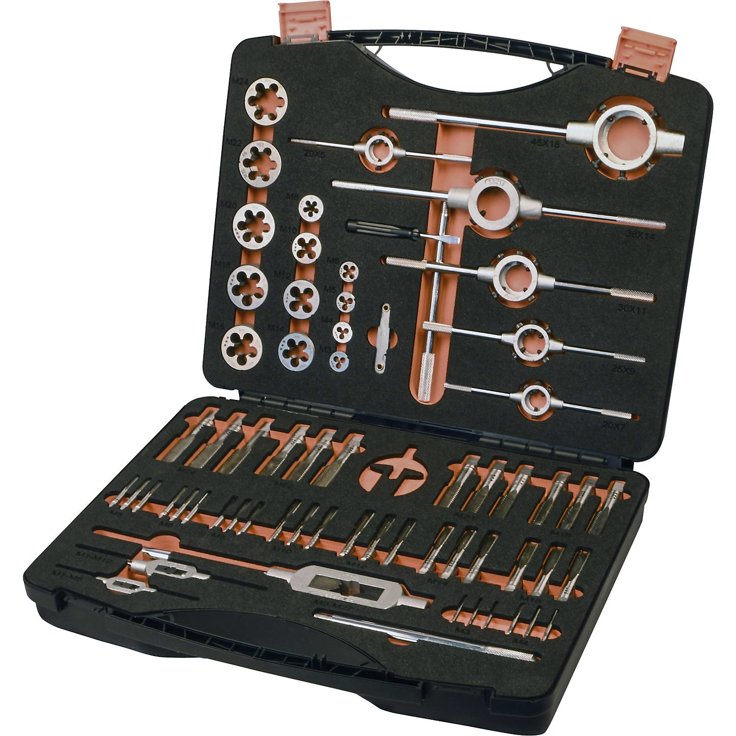 HSS-g thread cutting tool set, m3 - M24, 63 parts.