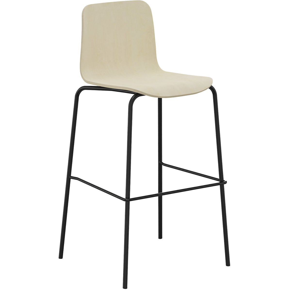 Tobi bar stool, 4-legged, pack of 2, birch, black.