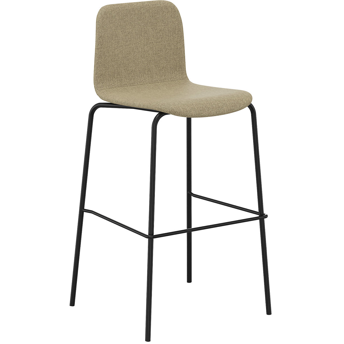 Tobi bar stool, 4-legged, pack of 2, beige, black.