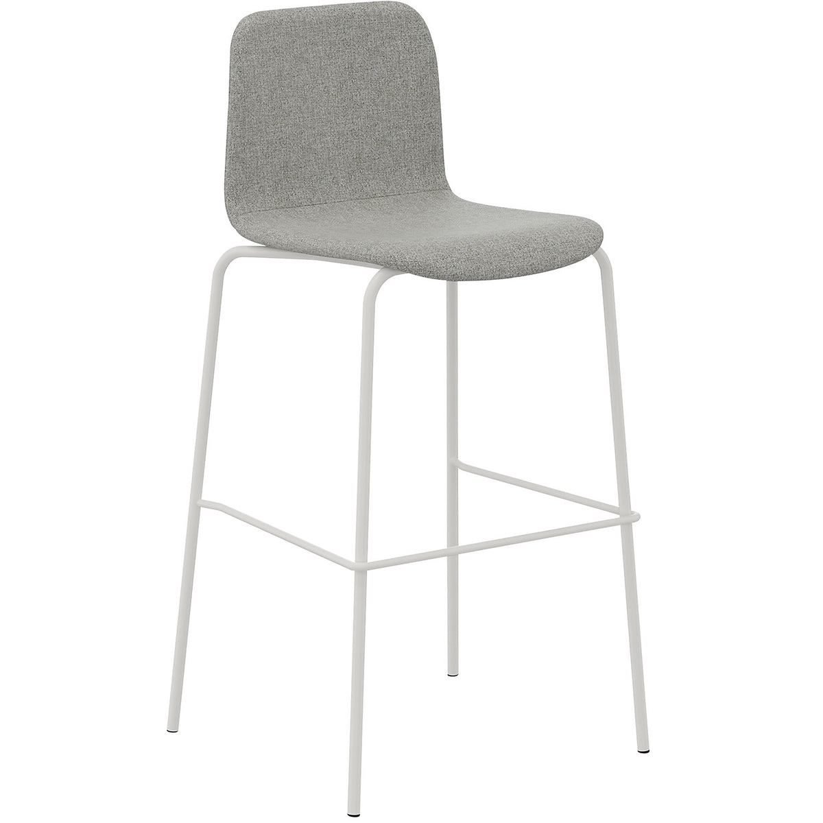 Tobi bar stool, 4-legged, pack of 2, grey, white.