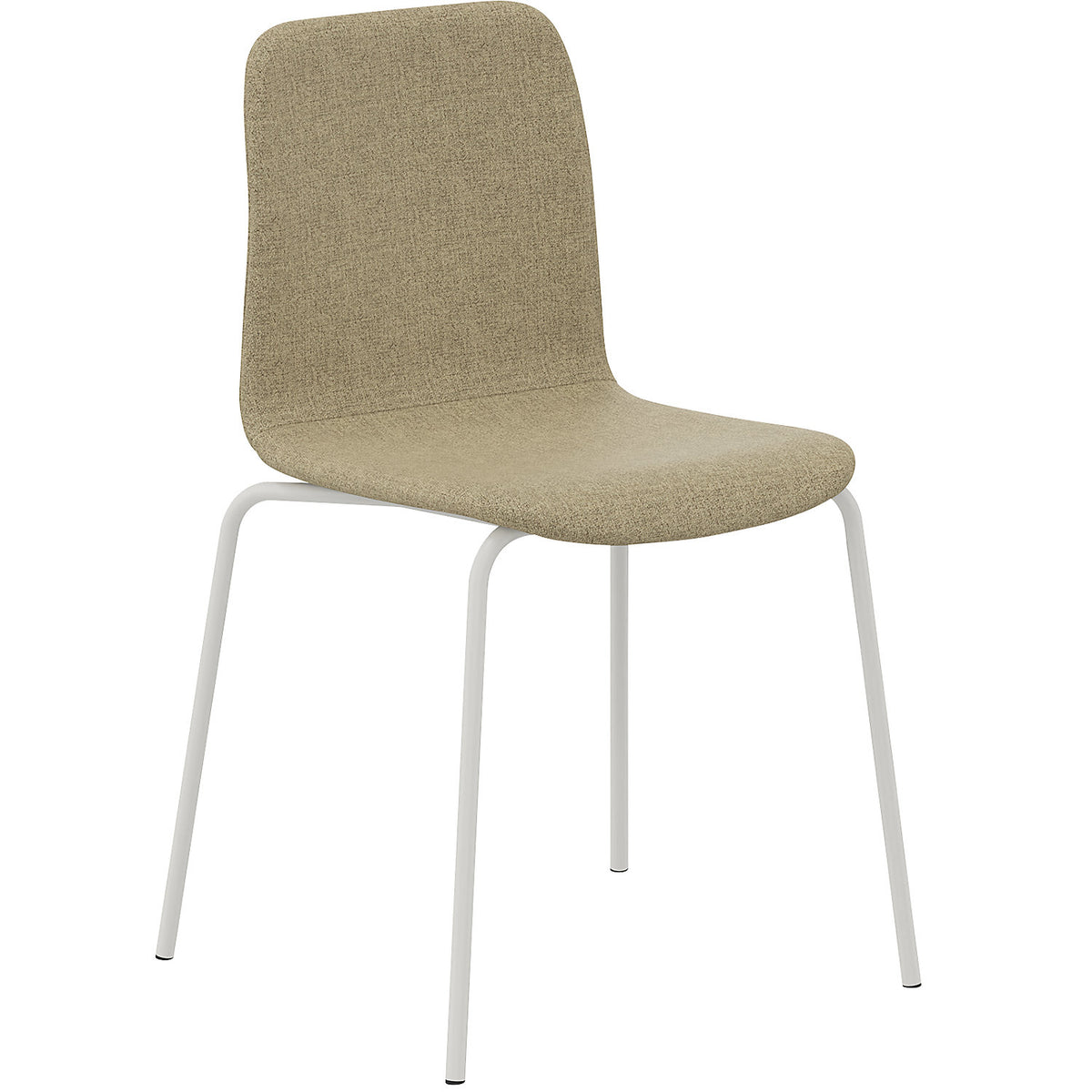 Chair Tobi, 4-legged, pack of 4, white, beige, without arm rests.