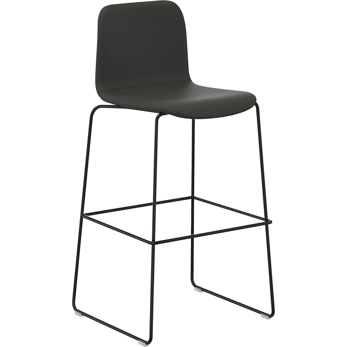 Tobi bar stool, double cantilever, pack of 2, charcoal, black.