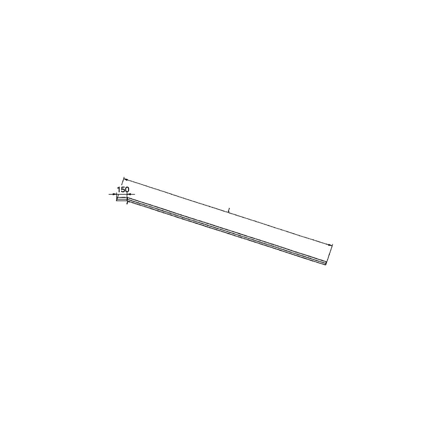 Aluminium loading rail, max. load 500 kg, wheel channel width 150 mm, 1 pair.