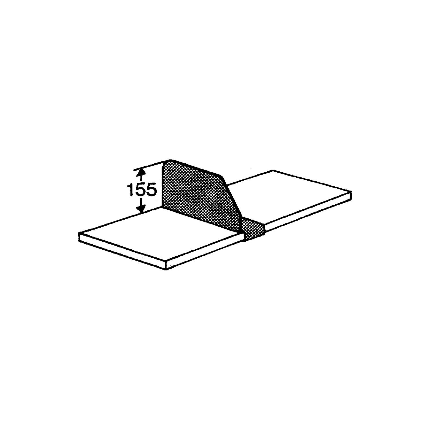 Shelf divider, height 155 mm, for depth 300 mm.