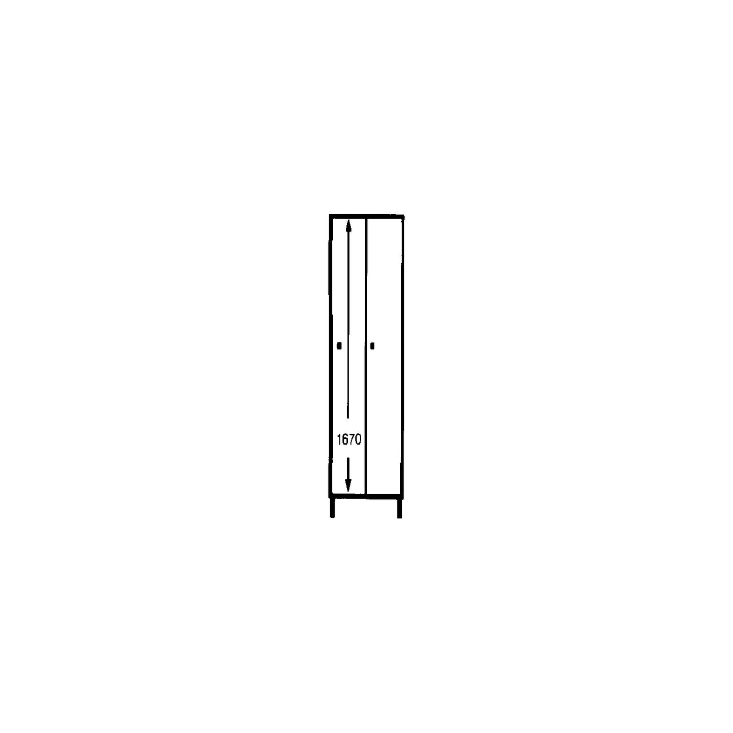 Munich locker, 2 compartments, light grey / gentian blue, W 600 mm, with feet.