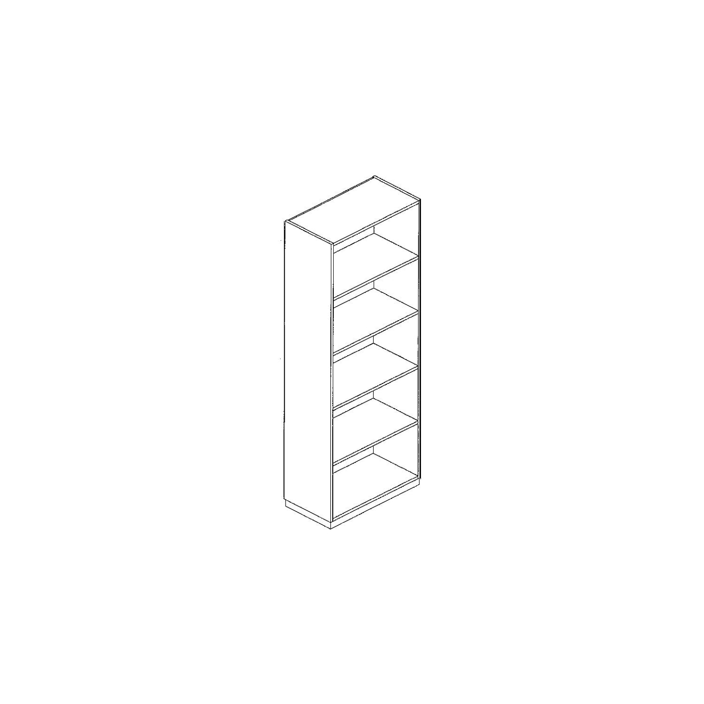 LENA - Office shelf unit, 4 shelves, 5 file heights, HxWxD 1869 x 800 x 442 mm, beech finish.