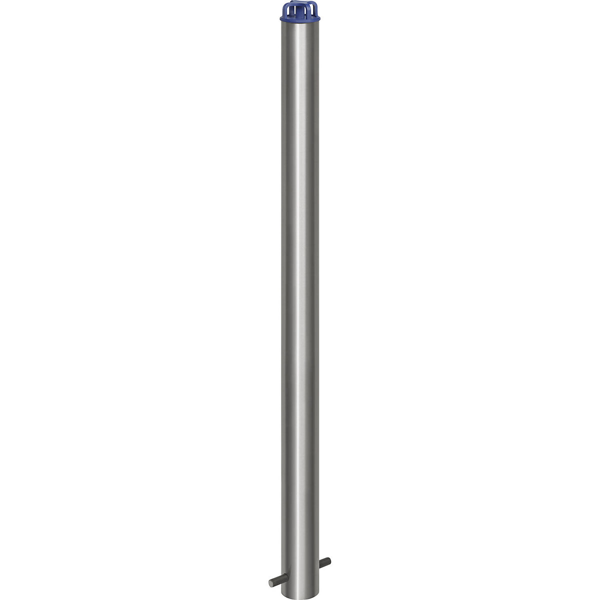 Stainless steel barrier post, with chain head, for concreting in, Ø 76 mm.
