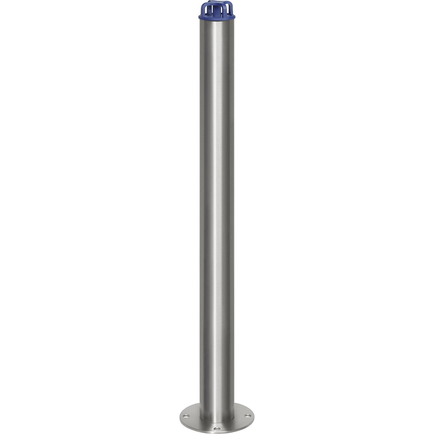 Stainless steel barrier post, with chain head, for bolting in place, Ø 76 mm.