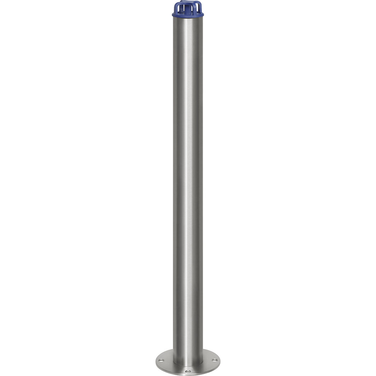 Stainless steel barrier post, with chain head, for bolting in place, Ø 76 mm.