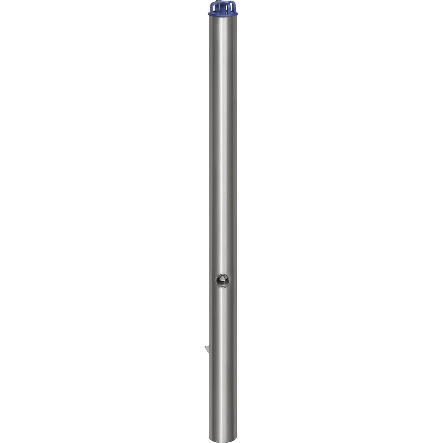 Stainless steel barrier post, with chain head, for concreting in with ground sleeve, Ø 76 mm, triangular lock.