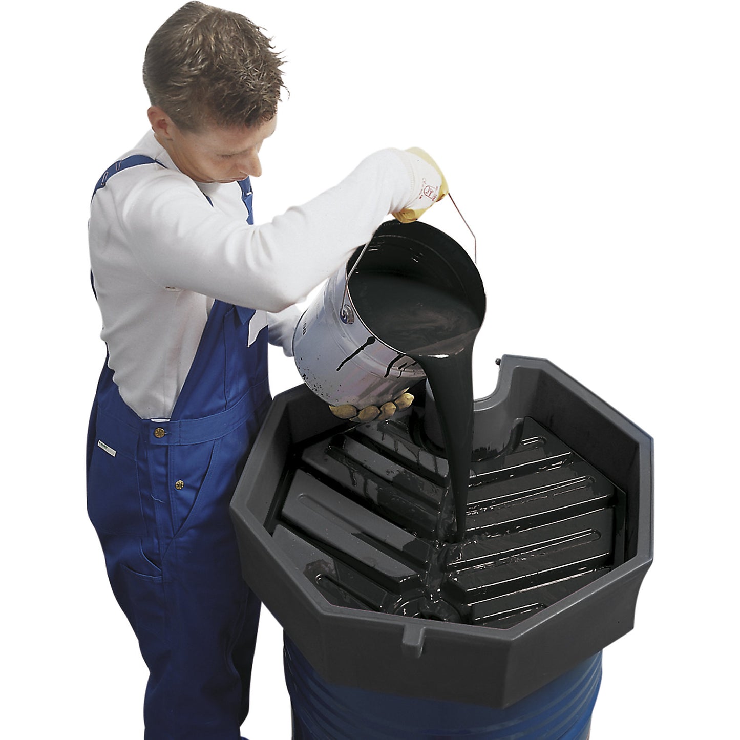 Drum funnel, Ø 690 mm, PE, with sieve.