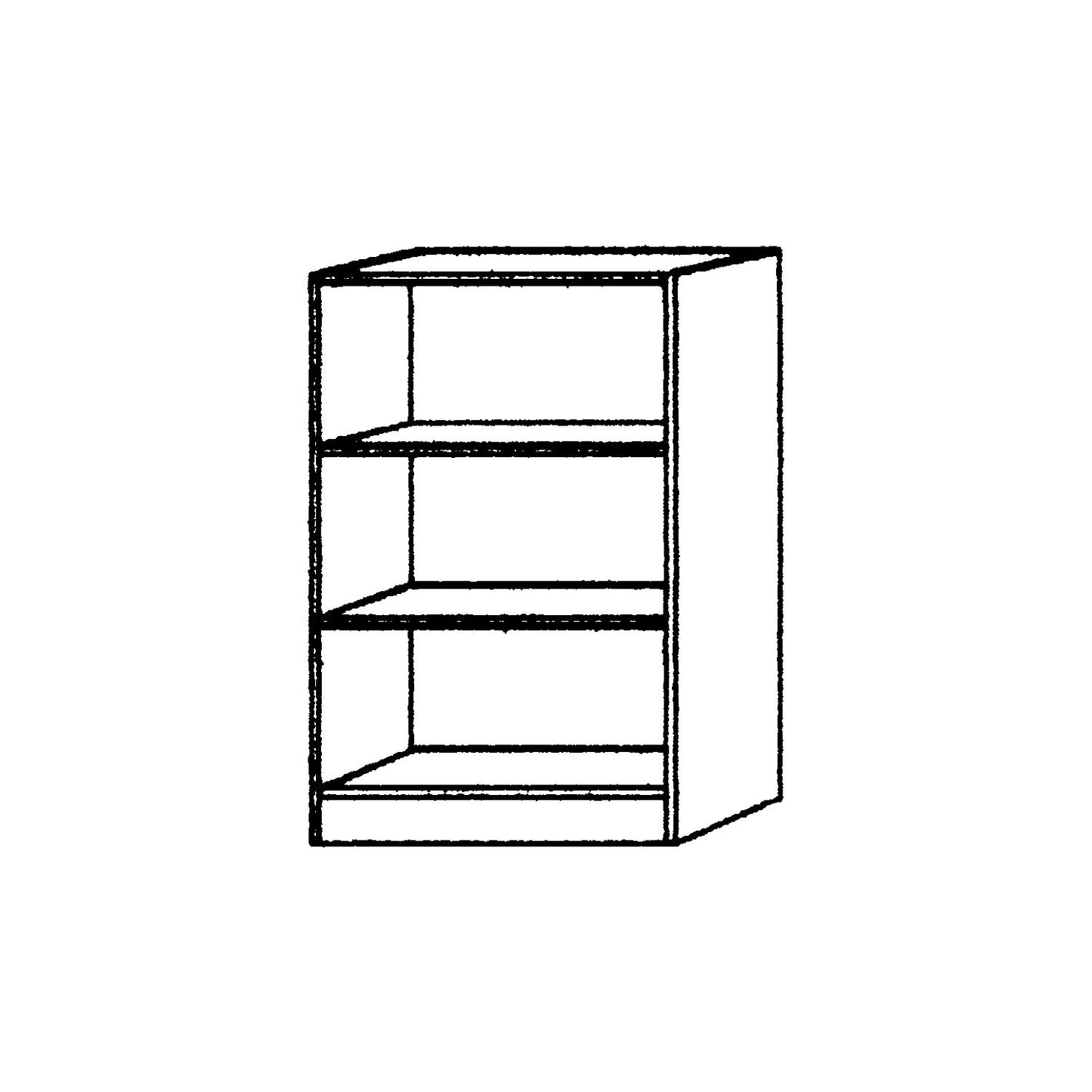 Shelf unit, height 1270 mm, 2 shelves, light grey.