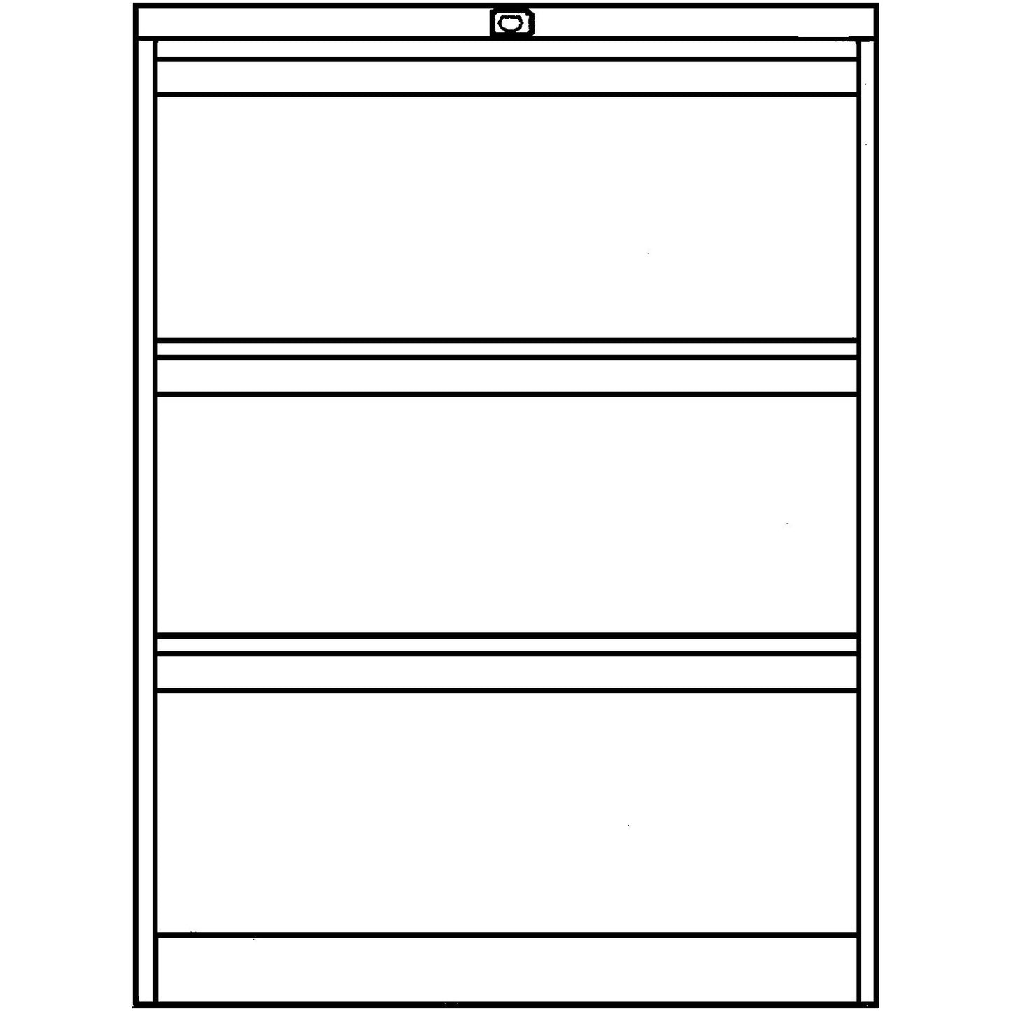 Suspension file cabinet, 2-track, 3 A4 drawers, traffic white.