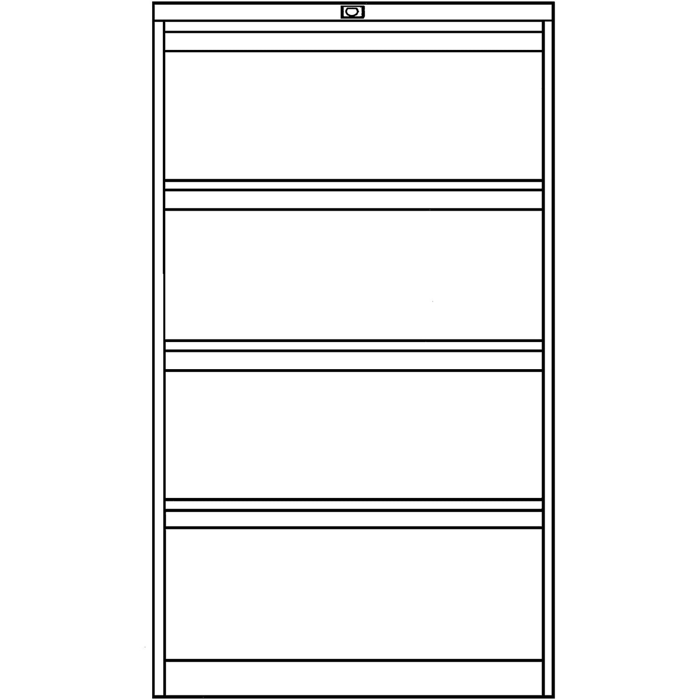 Suspension file cabinet, 2-track, 4 A4 drawers, traffic white.