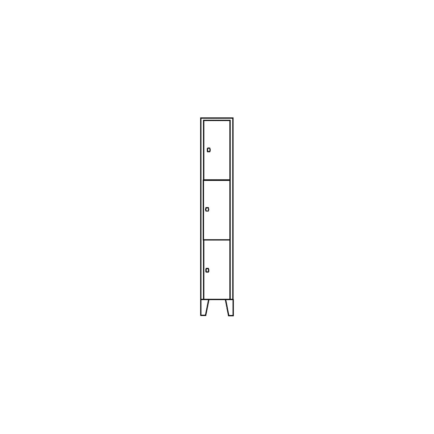 Munich 3-fold compartment locker, 1 compartment, width 300 mm, light blue.