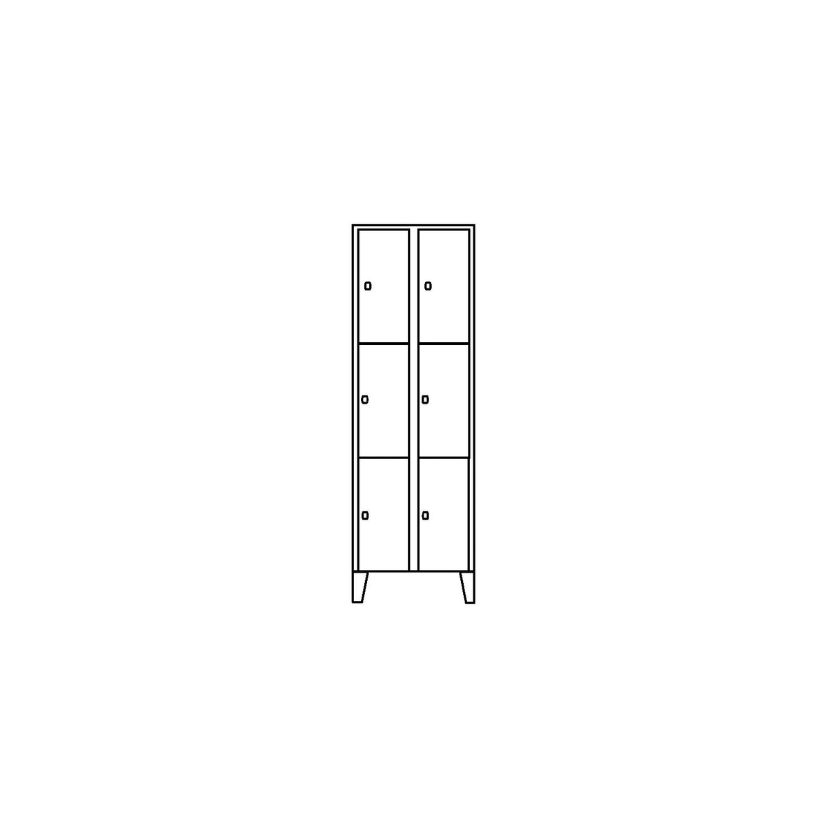 Munich 3-fold compartment locker, 2 compartments, width 600 mm, light blue.