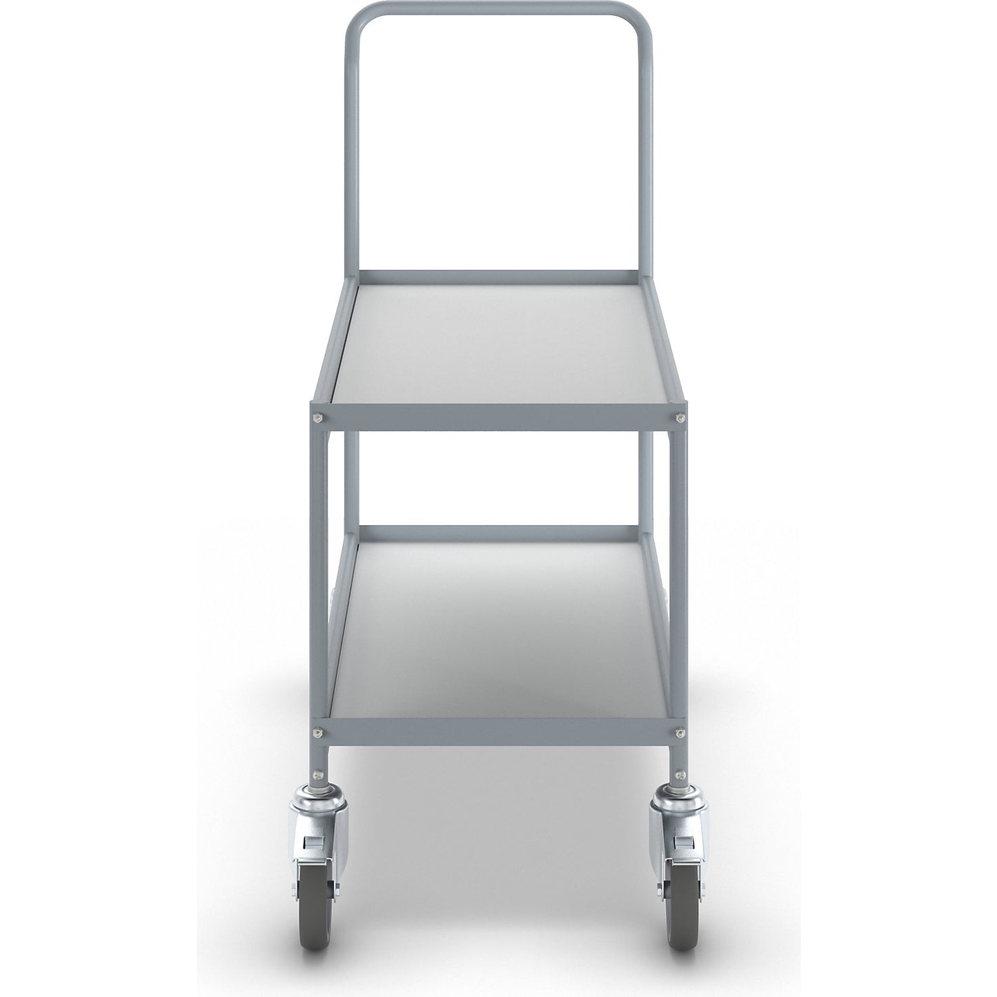 Table trolley, max. load 150 kg on 2 shelves, LxW 790 x 425 mm, with 2 swivel castors with double stops.