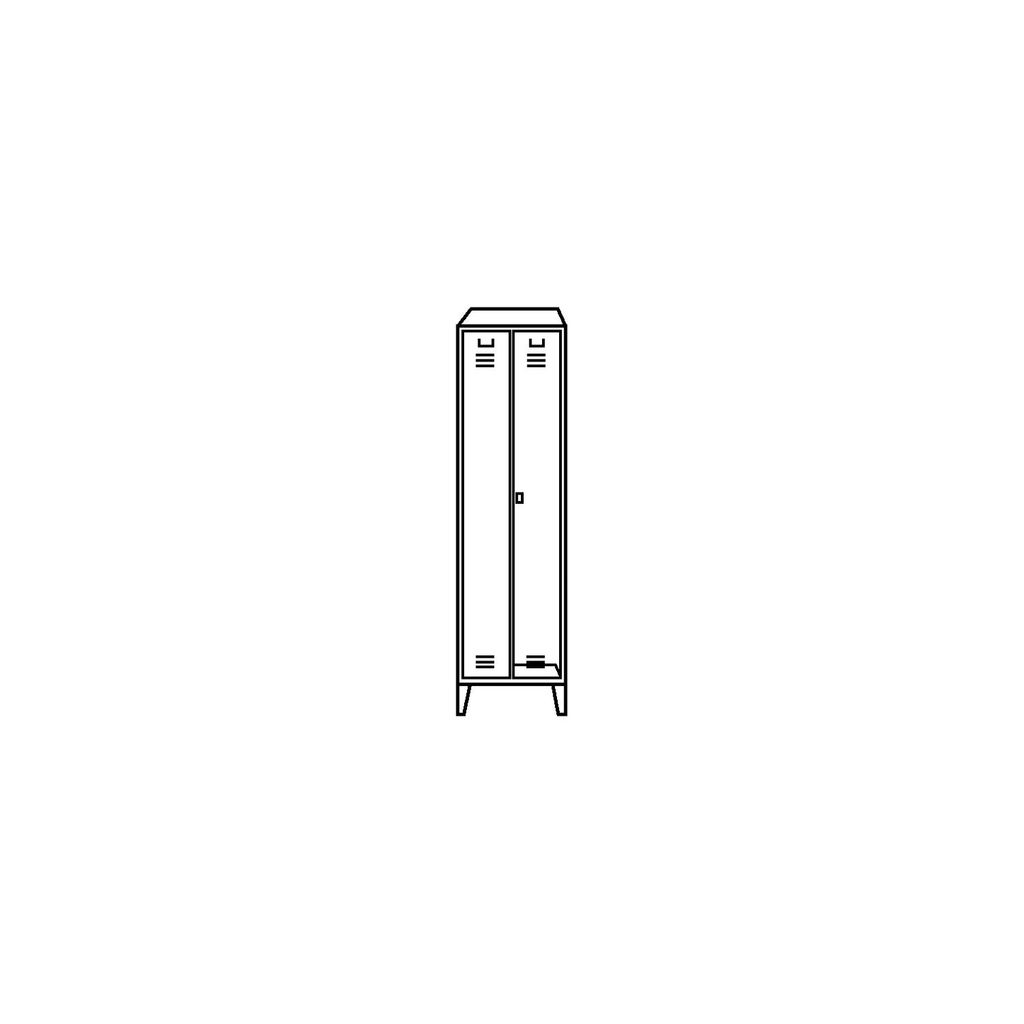 Berlin 2 locker for cleaning products, W 600 mm, 4 shelves, 1 clothes rail, light grey/light blue.