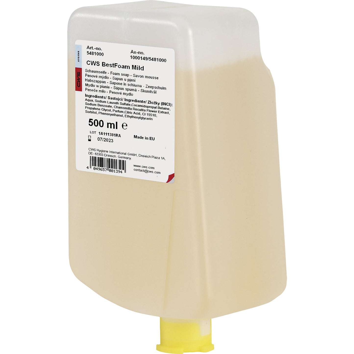 Best Foam soap concentrate, for dispensers, gentle on the skin, pack of 12 bottles, 0.5 l each.