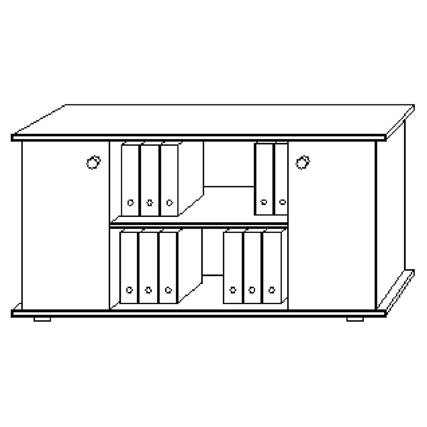 Sideboard, with hinged doors, light grey.