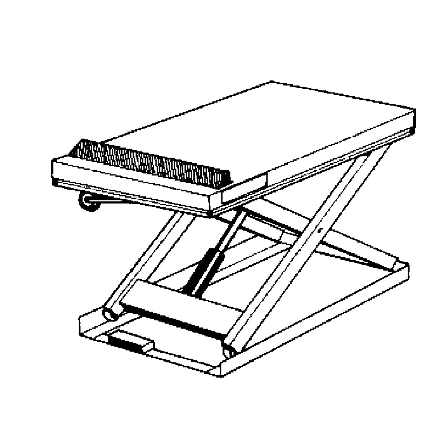 Compact lift table, max. load 1000 kg, platform LxW 1300 x 800 mm, effective lifting range 320 - 1920 mm.