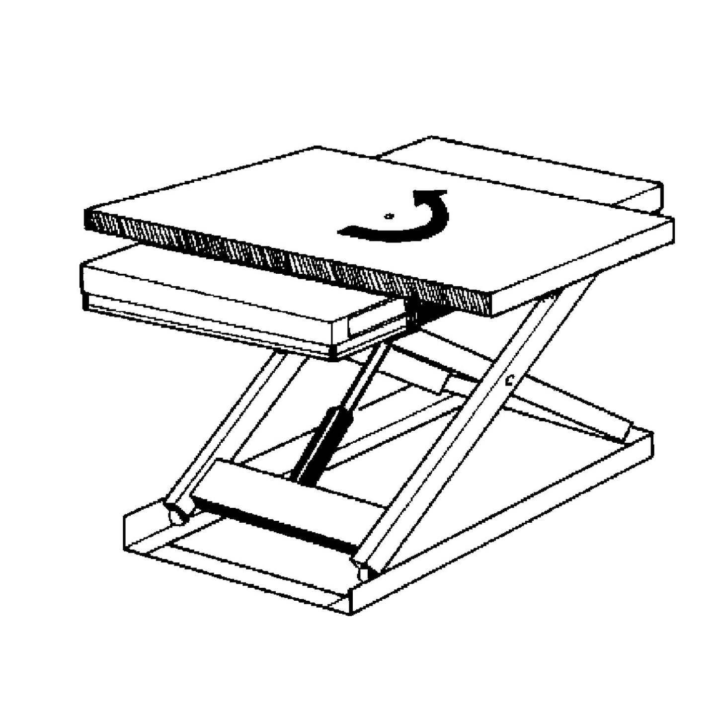 Compact lift table, max. load 1000 kg, platform LxW 1300 x 800 mm, effective lift 820 mm.