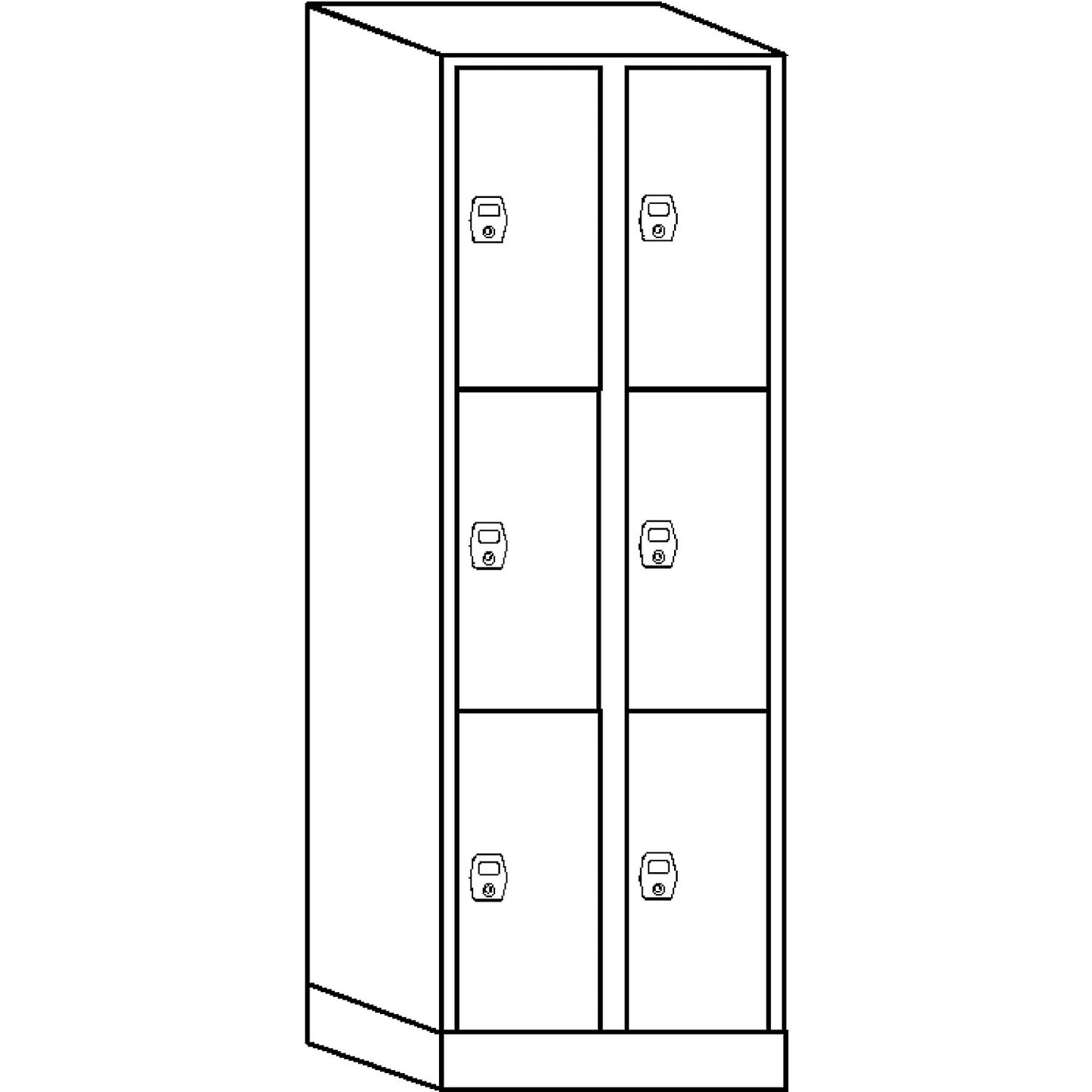 Stuttgart 3-fold compartment locker, 2 compartments, W 600 mm, light grey / pigeon blue.