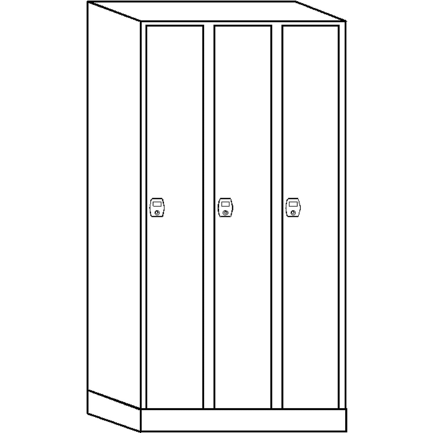 Stuttgart locker, 3 compartments, W 900 mm, light grey / flame red.