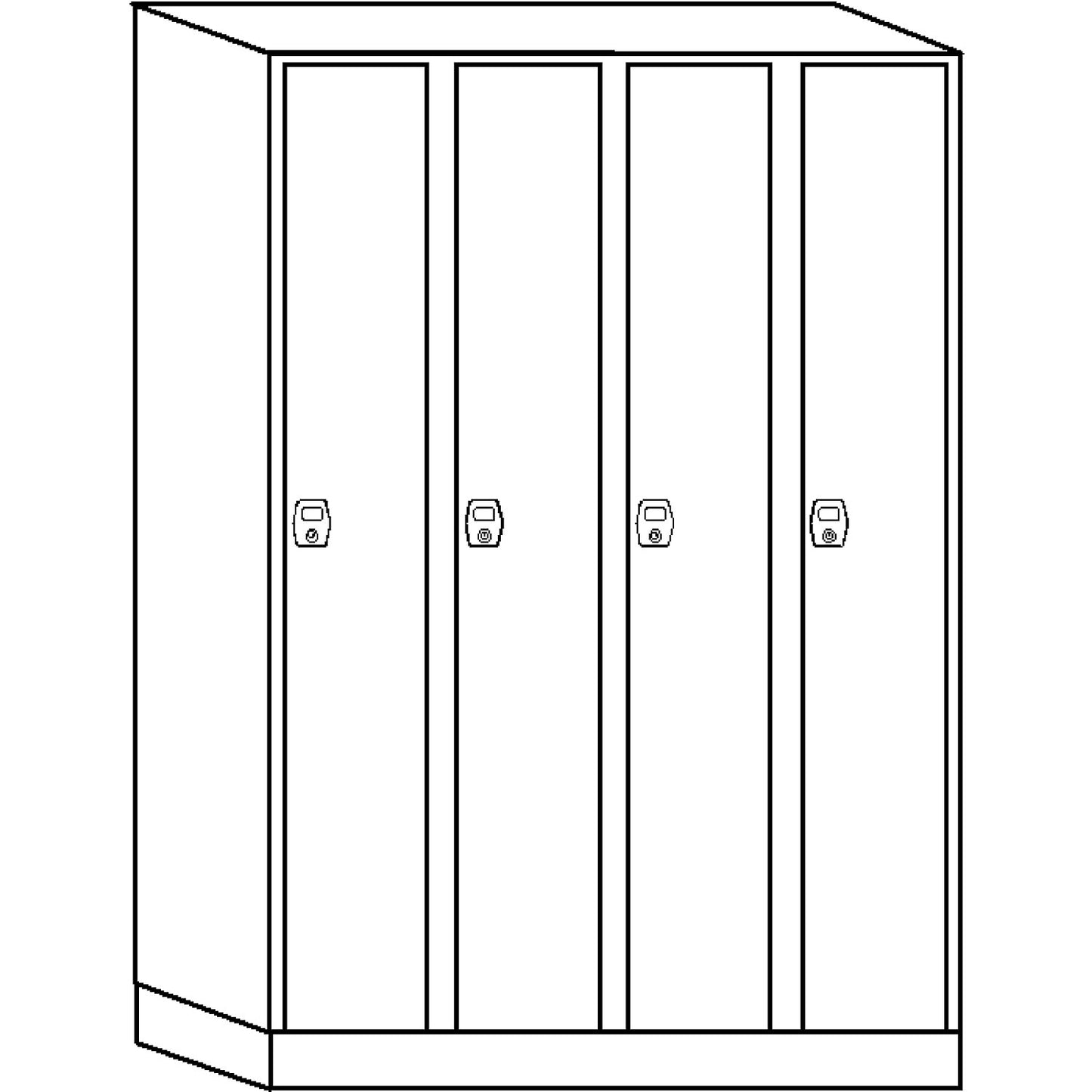 Stuttgart locker, 4 compartments, W 1200 mm, light grey / flame red.