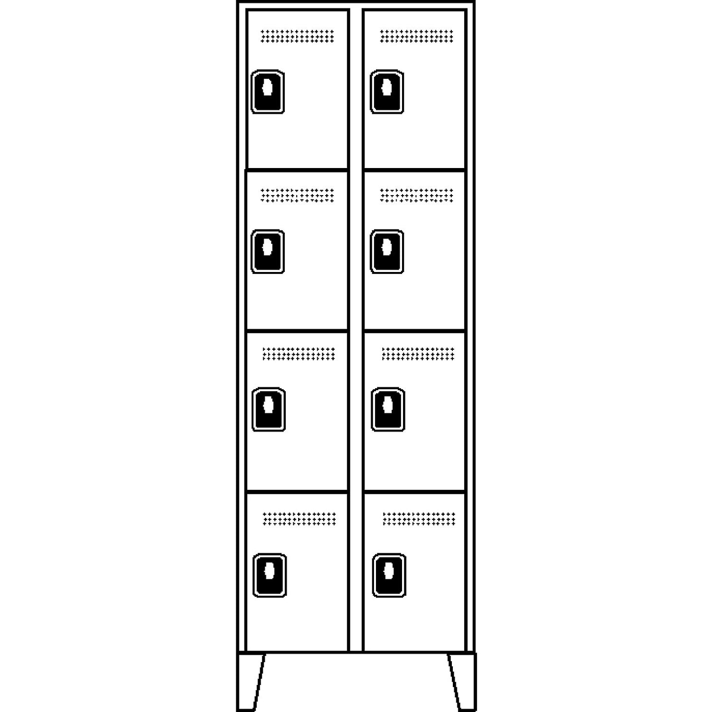 Köln 4-fold compartment locker, 2 compartments, light grey, 600 mm.