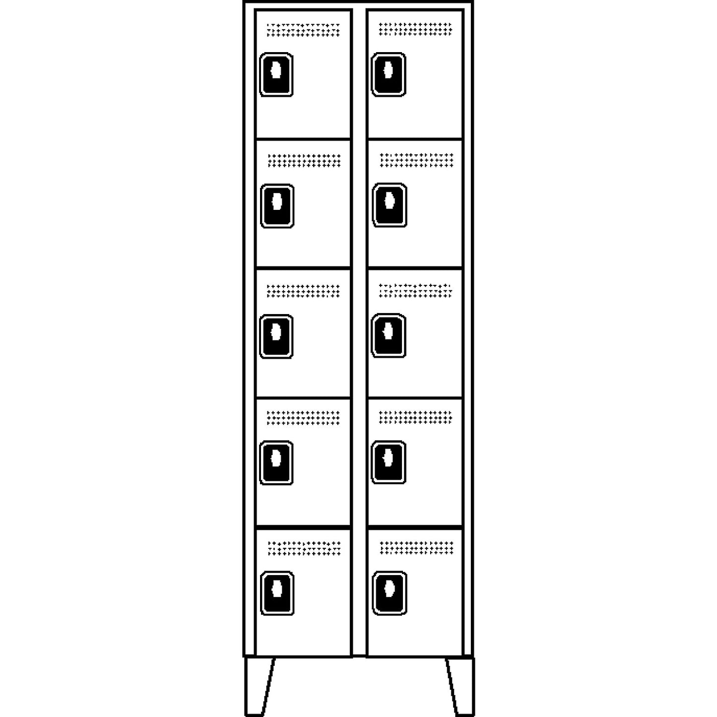 Köln 5-fold compartment locker, 2 compartments, light grey, 600 mm.