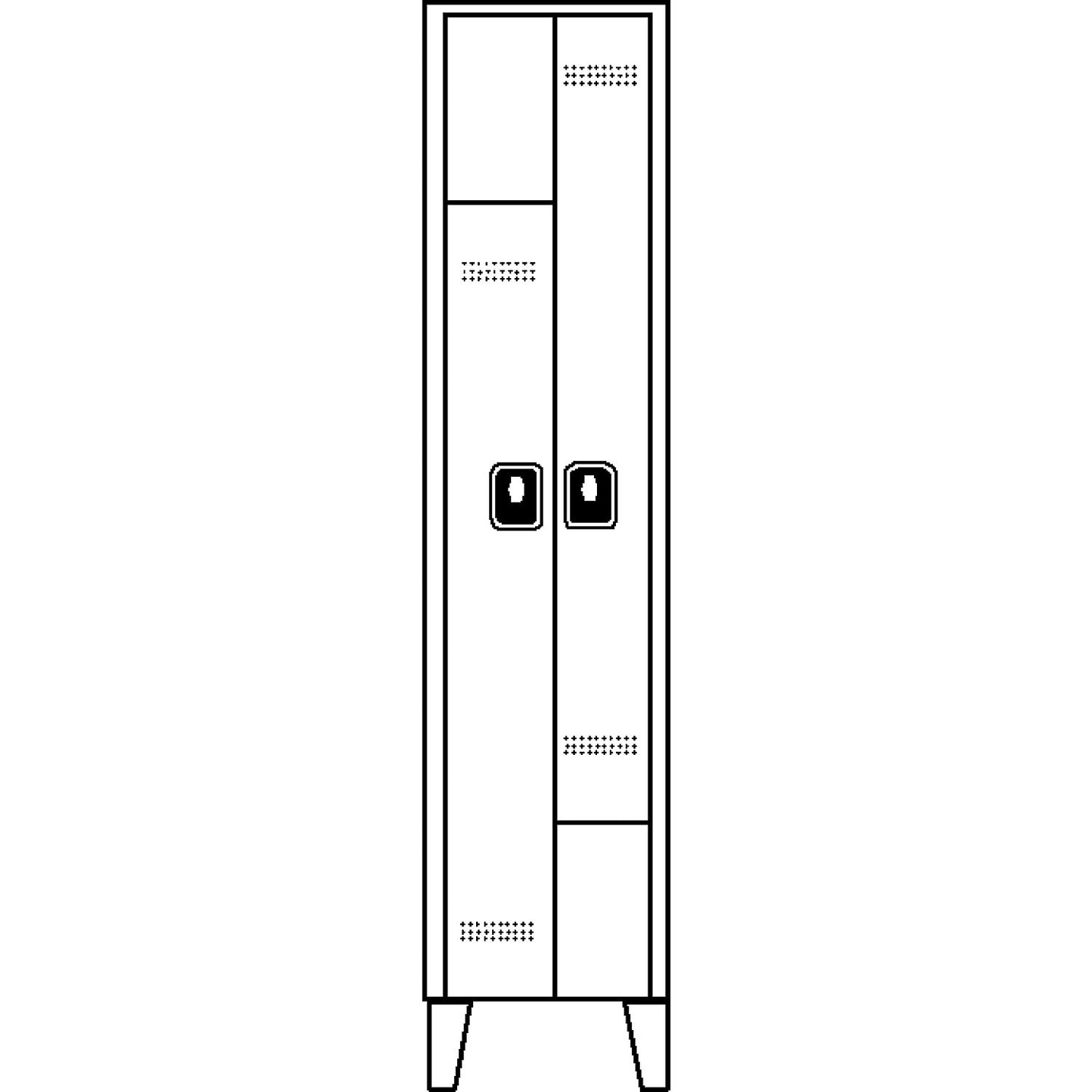 Köln Z locker, 1 compartment, W 400 mm, body / door colour light grey / zinc yellow.