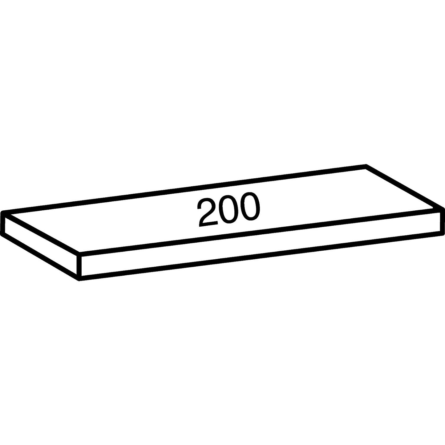 Shelf for industrial boltless shelf unit, shelf width 1000 mm, depth 200 mm.