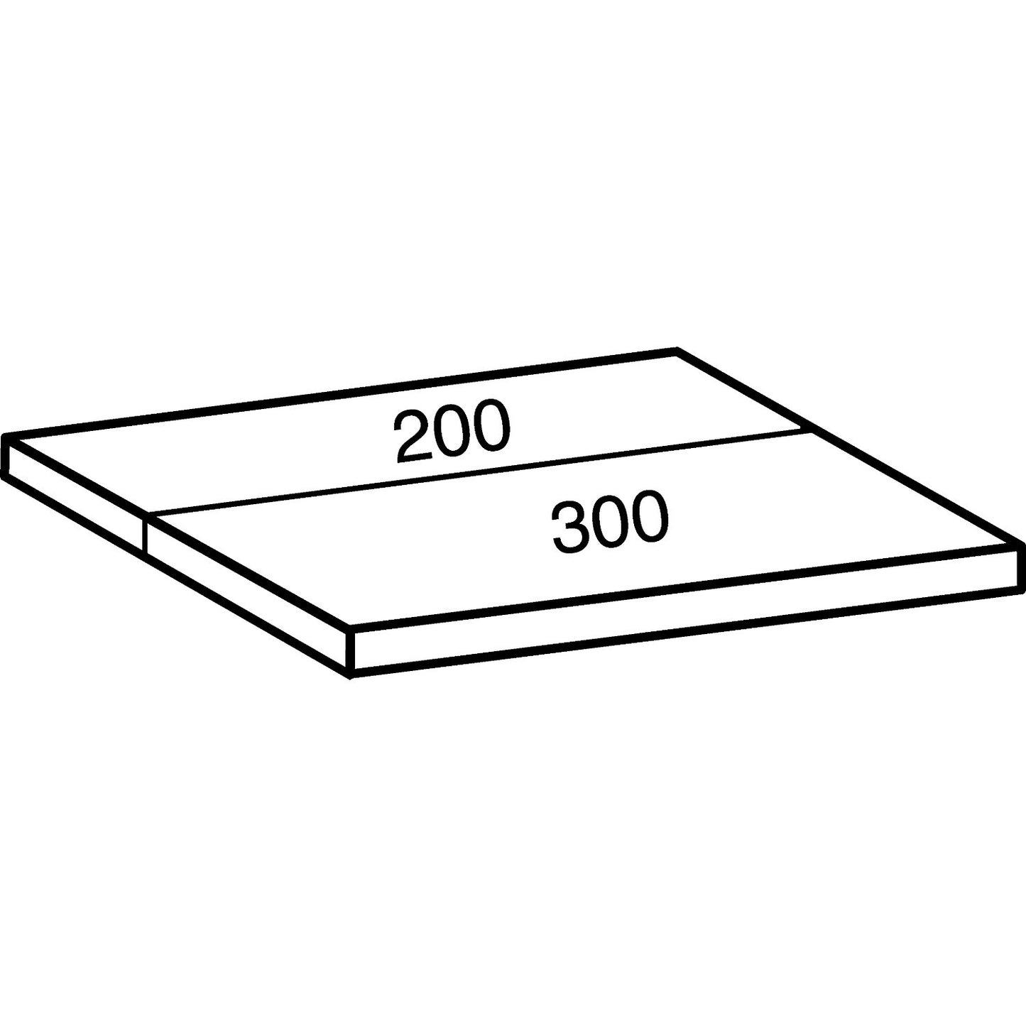 Shelf for industrial boltless shelf unit, shelf width 800 mm, depth 500 mm.