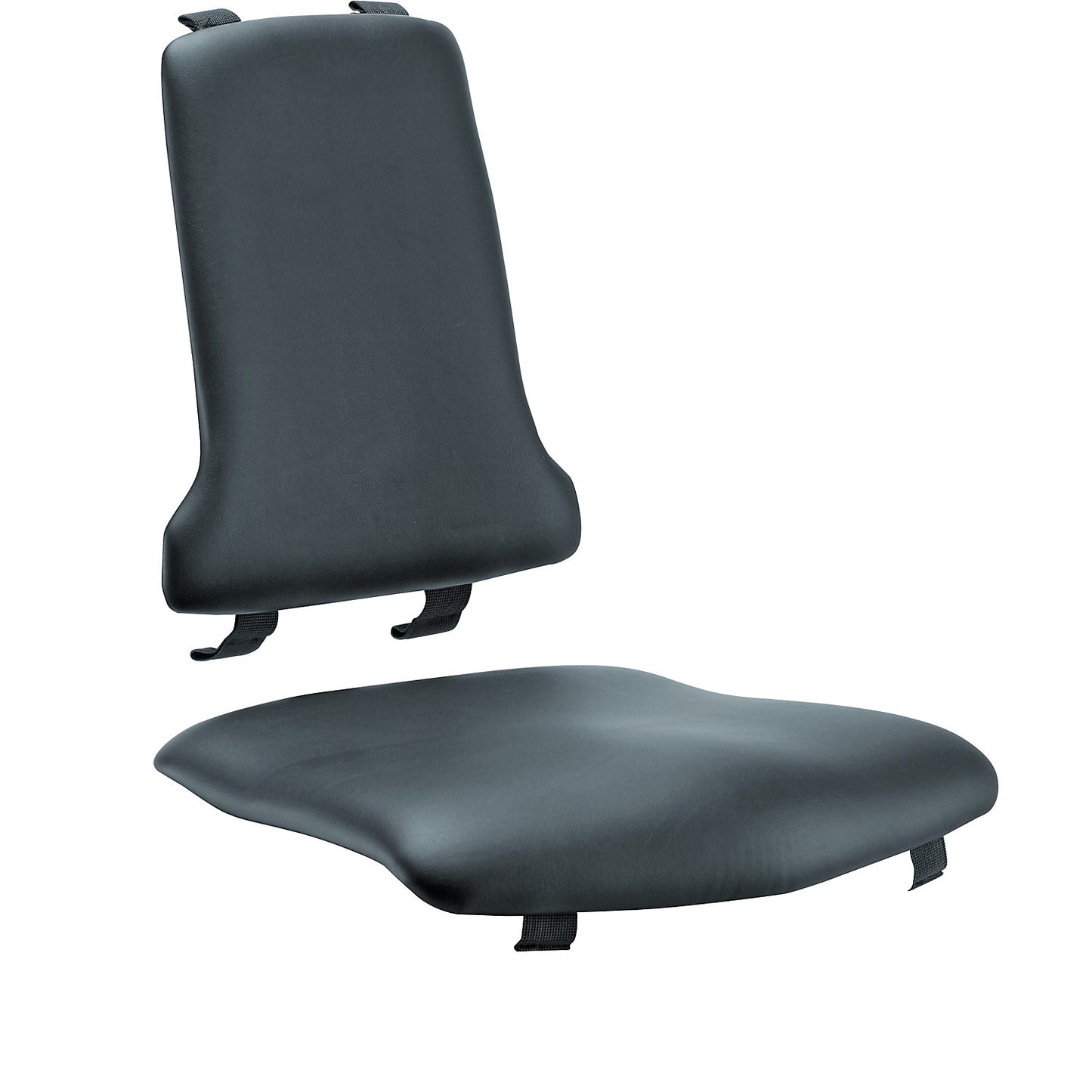 Upholstery, standard version, with 1 cushion for both seat and back rest, vinyl upholstery, black.