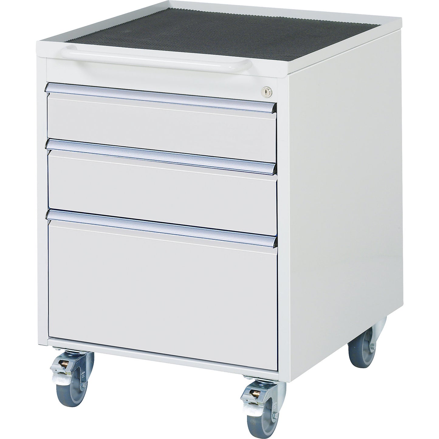 Mobile pedestal, HxWxD 765 x 580 x 650 mm, 3 drawers, light grey.