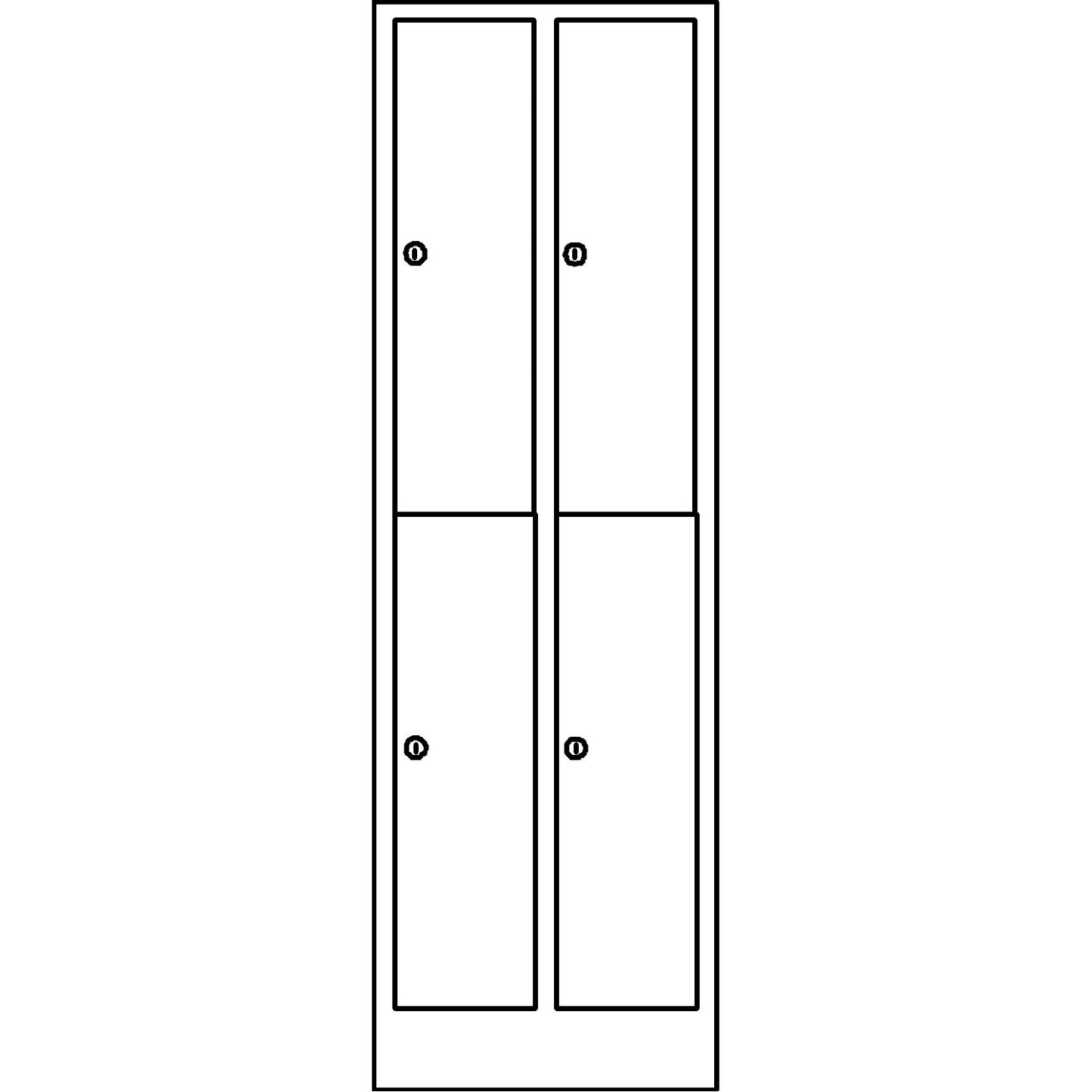 Komfort double deck locker, 2 compartments, light grey / gentian blue, width 800 mm.