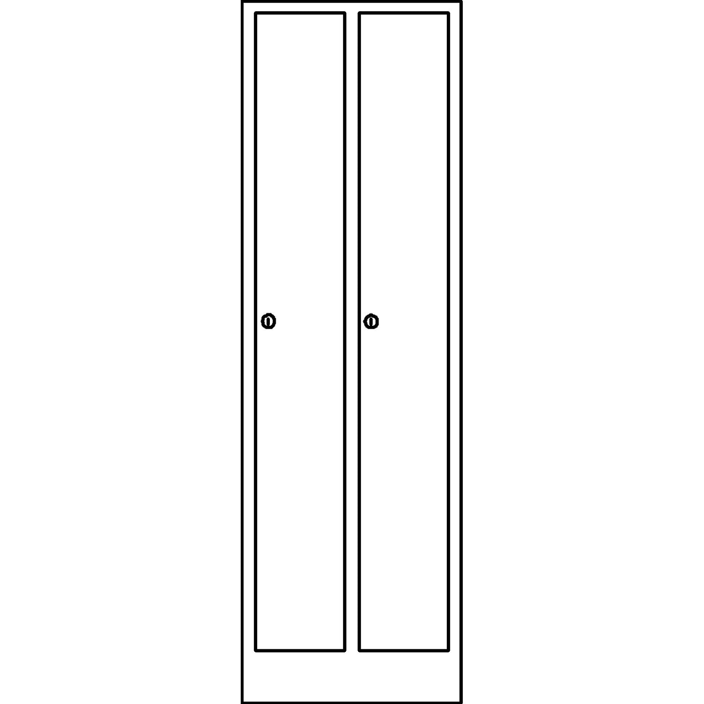 Komfort locker, 2 compartments, light grey / gentian blue, width 800 mm.