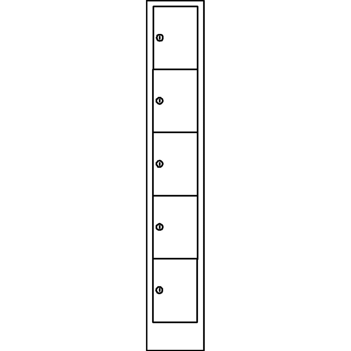 Komfort 5-fold compartment locker, 1 compartment, light grey, width 400 mm.