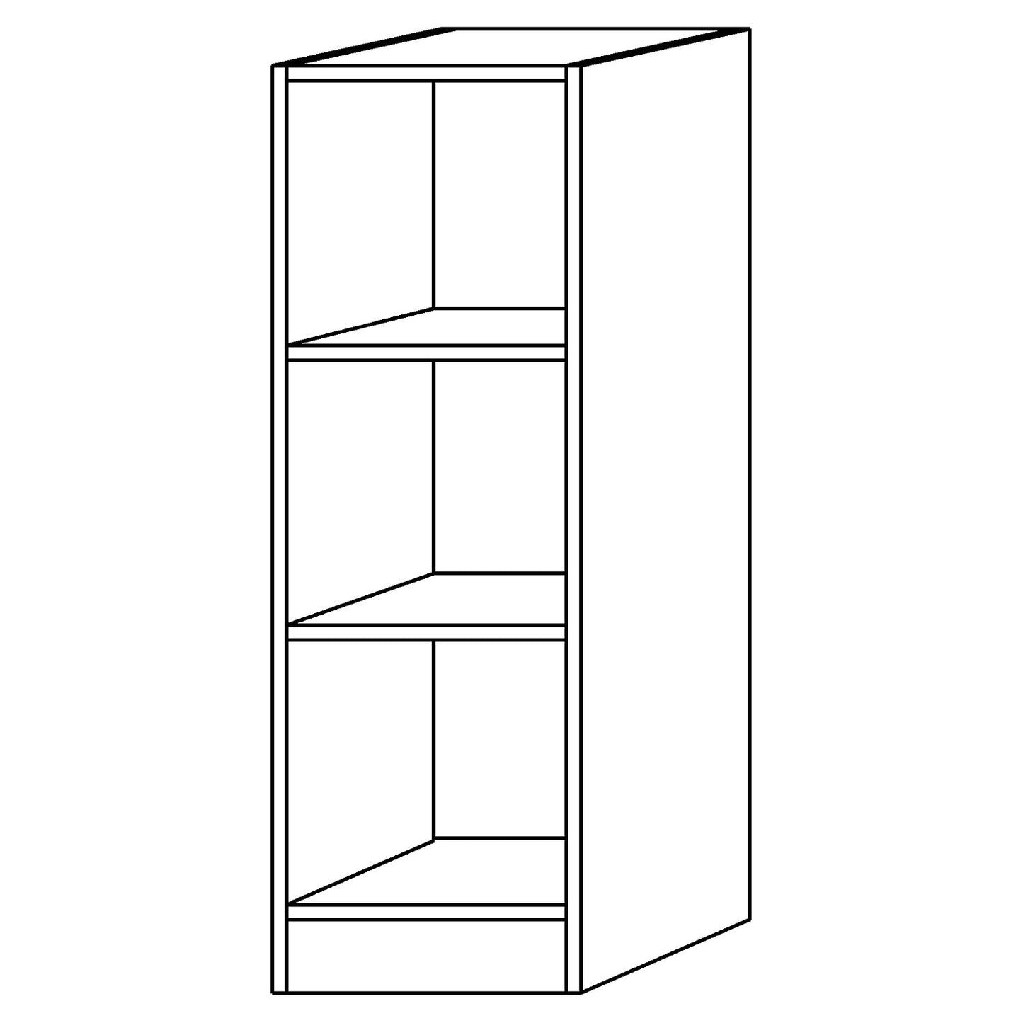 Office shelf unit, 2 shelves, width 406 mm, white.