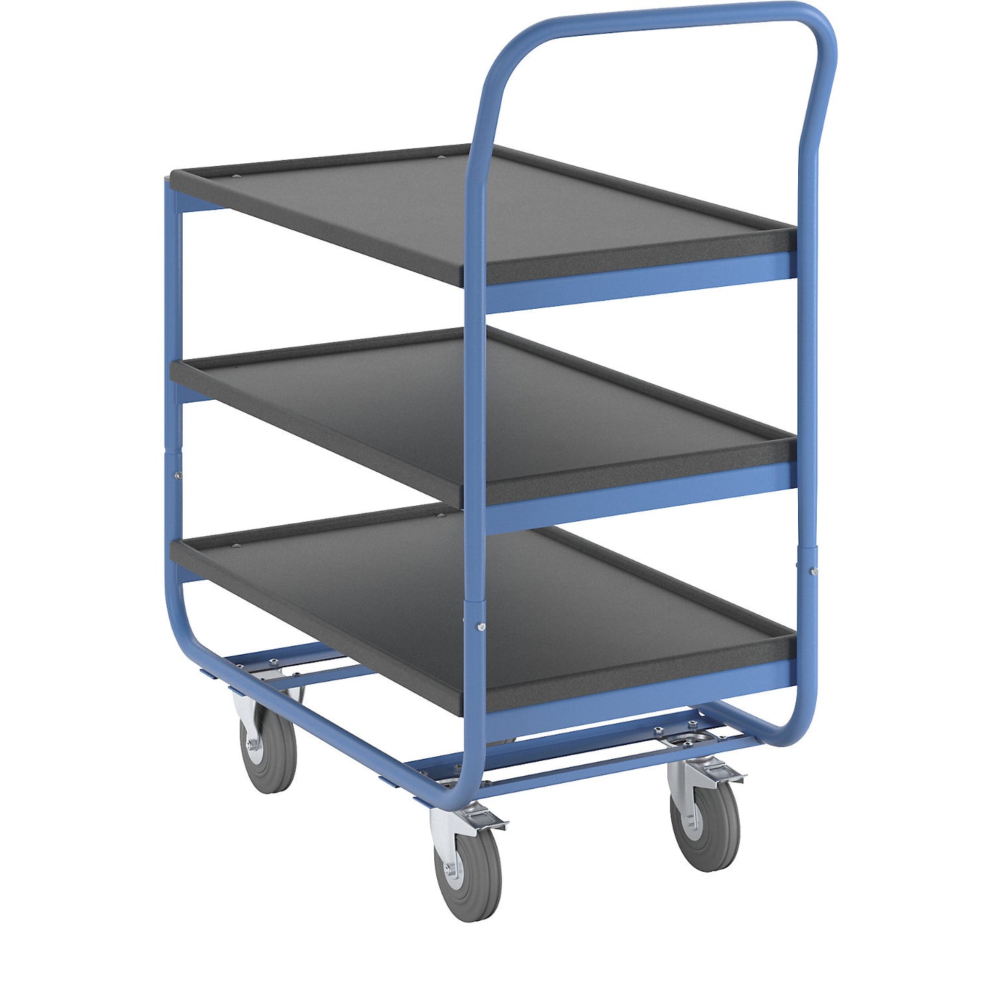 Table trolley, max. load 150 kg, shelves with raised edges, 3 shelves.