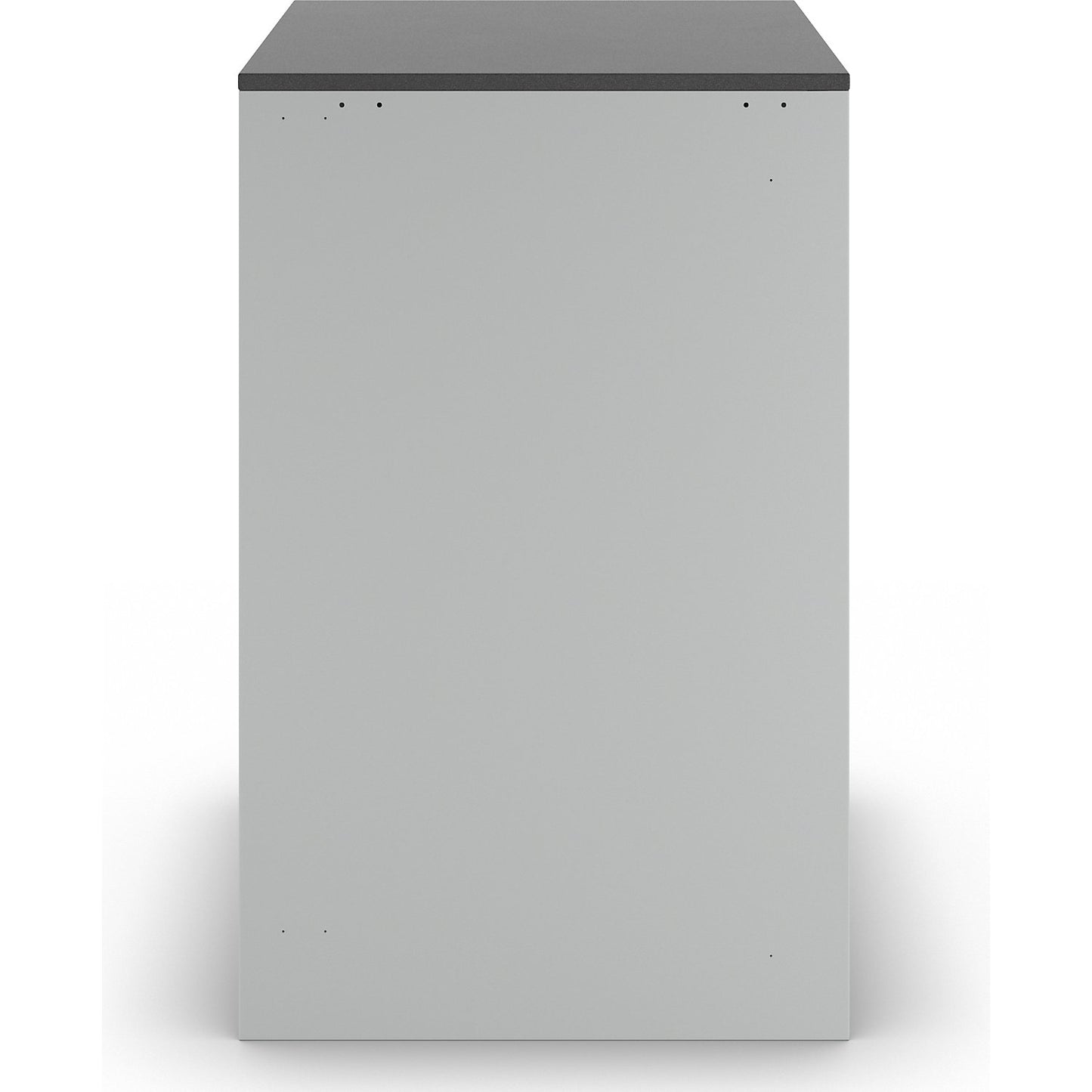 Drawer cupboard with telescopic guides, height 1030 mm, drawers: 3 x 90, 3 x 120, 2 x 150 mm, light grey / gentian blue, width 770 mm.