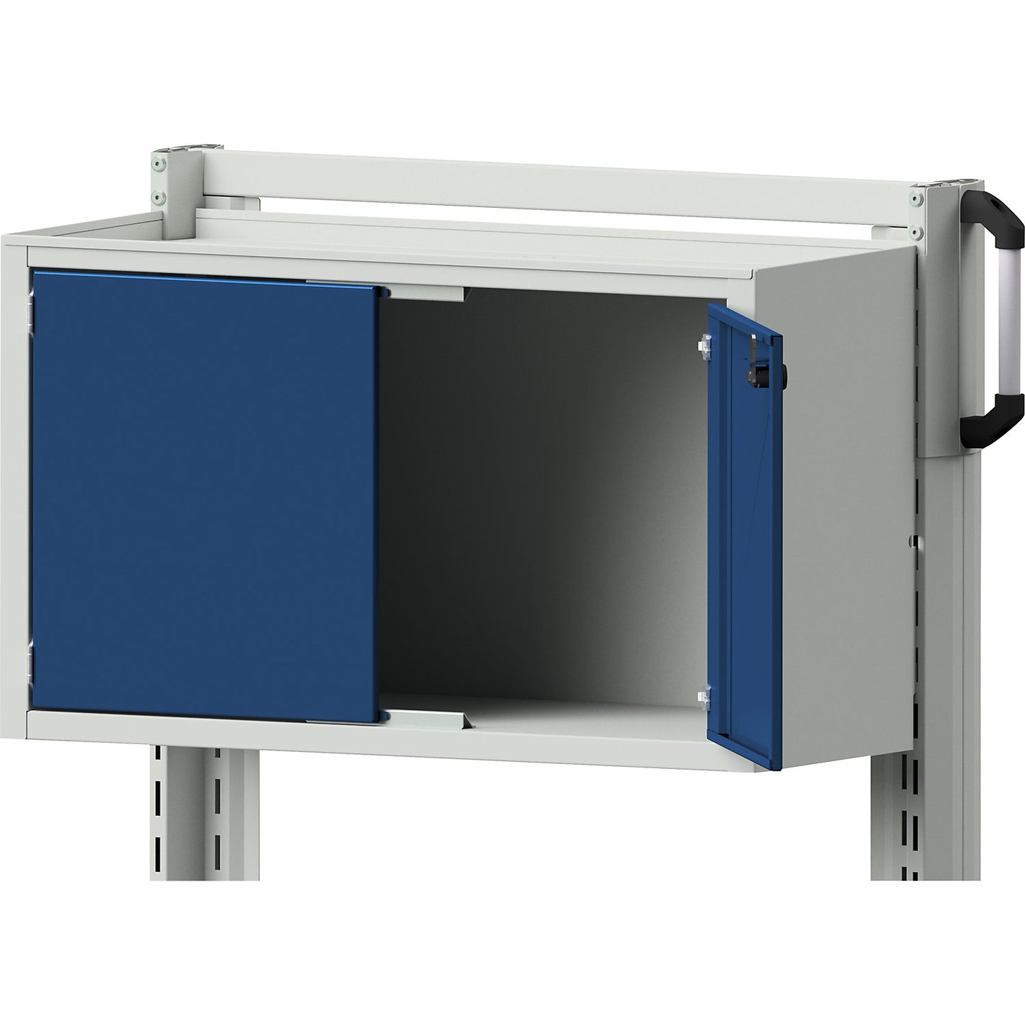 Double door cupboard, WxDxH 760 x 330 x 450 mm, gentian blue.