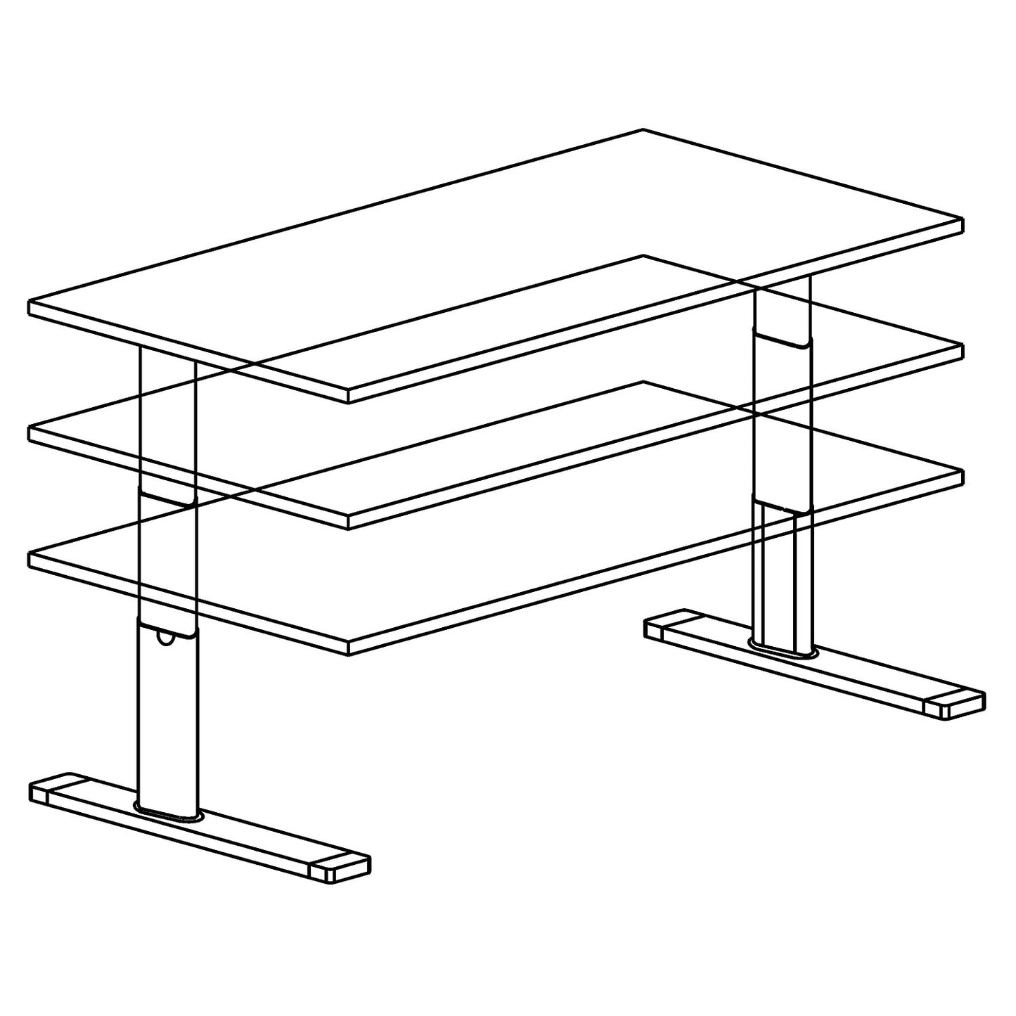 UPLINER-K - Desk, electric height adjustment, with memory switch, WxD 1600 x 800 mm, oak/aluminium silver.